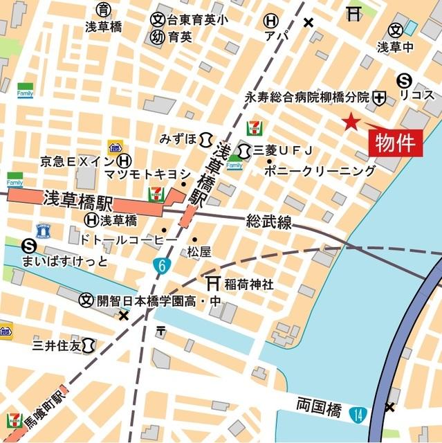 ミリアレジデンス浅草橋Ⅱ（501） 地形図・案内図