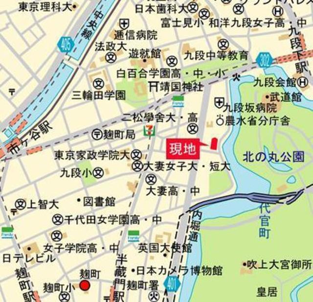 パークマンション千鳥ヶ淵（1103） 地形図・案内図