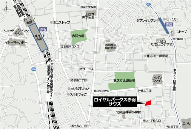 ロイヤルパークス赤羽サウス（301） 地形図・案内図