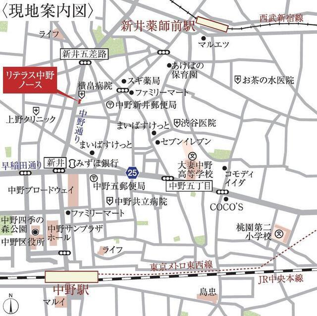 ＣＲＥＡＴＩＦ中野（801） 地形図・案内図
