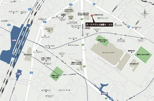 パークアクシス池袋イースト（1205） 地形図・案内図