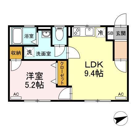 カーム ヤハギ（203） 間取り図画像