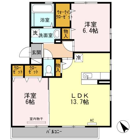 リラッサンテⅢ（301） 間取り図画像