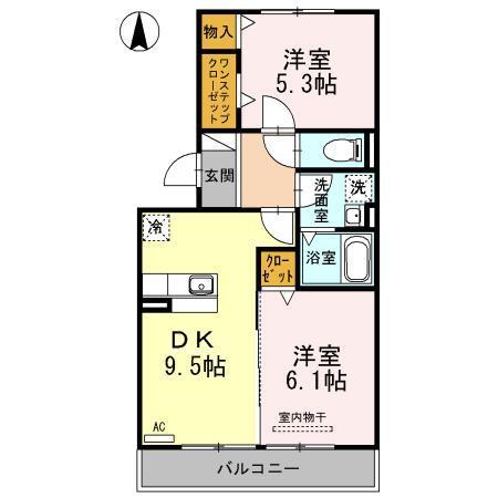 ファミールシミズ　Ｄ（301） 間取り図画像