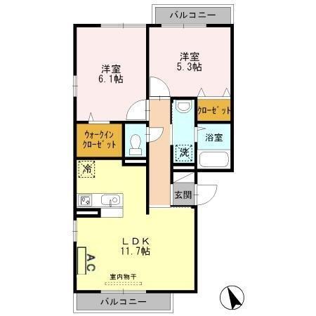 デュオ砂口（202） 間取り図画像