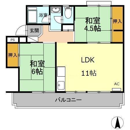 コーポ瀬尾（203） 間取り図画像