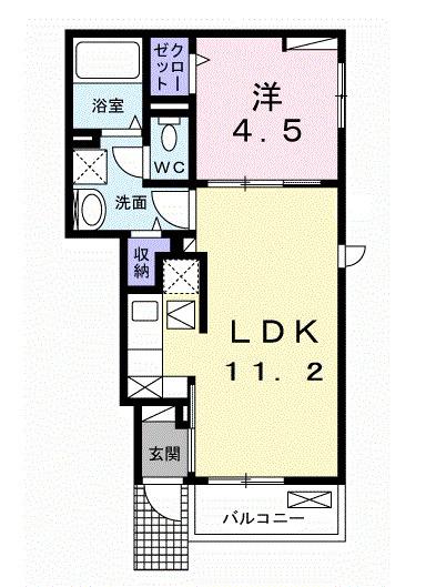 Ｍｏｎｔｅ　Ｏｒｏ　Ⅰ（102） 間取り図画像