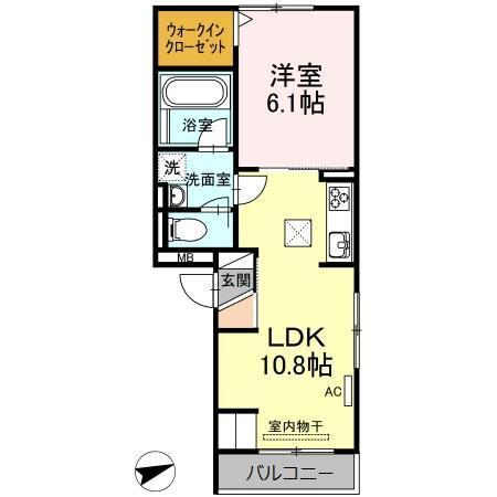 Ｄ−ｒｏｏｍ尾頭橋Ａ（101） 間取り図画像