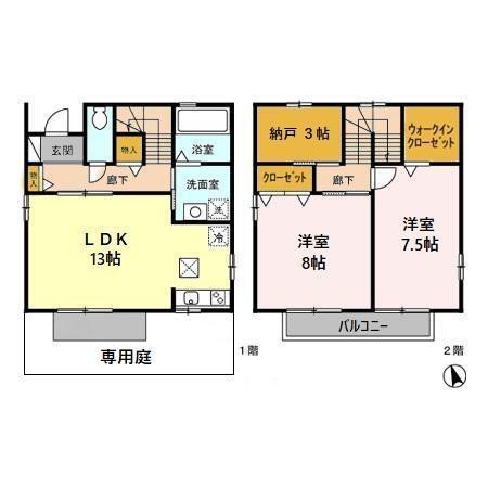 ローズコート名西（001） 間取り図画像