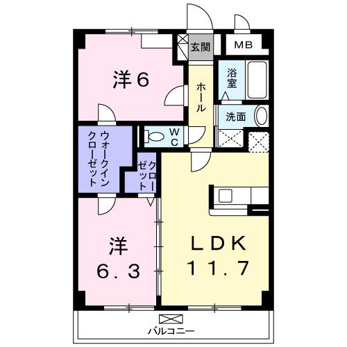ソレアード山香（203） 間取り図画像