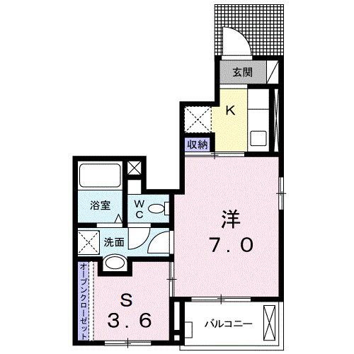 ウイングＫ　Ⅴ（101） 間取り図画像