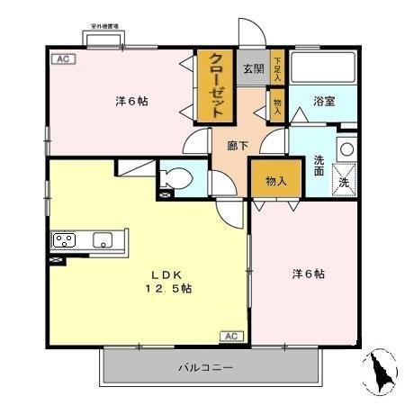パルティーレ野並（202） 間取り図画像