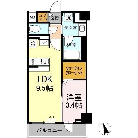 ＲＥＳＩＤＥＮＣＥ ＴＡＣＨＩＢＡＮＡ（302） 間取り図画像