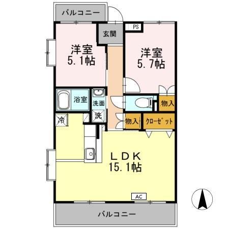 ヴェルドミール（203） 間取り図画像