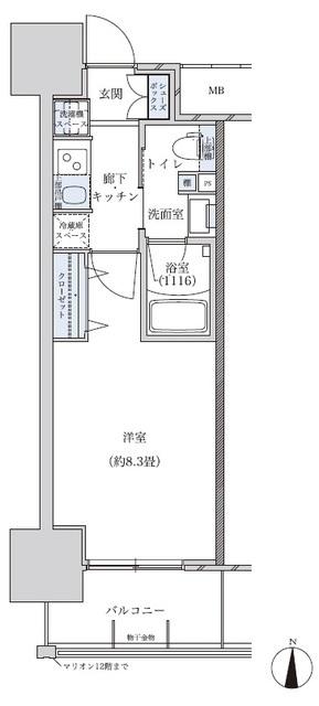 パークアクシス名古屋山王（403） 間取り図画像