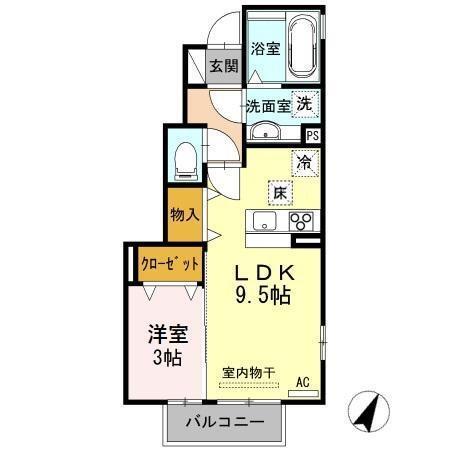 カメリア　Ａ棟（101） 間取り図画像