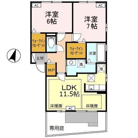 リビングタウン荒池　Ｄ（101） 間取り図画像