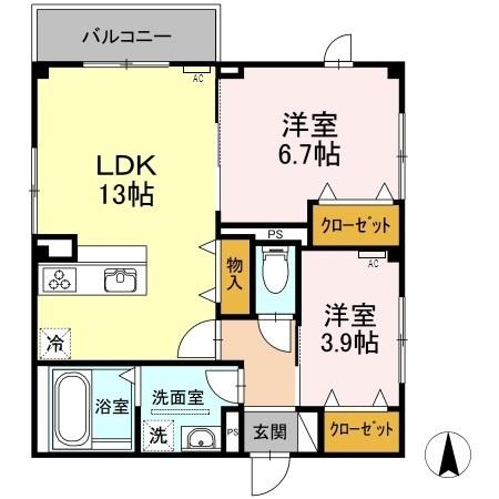 ヴェルム東別院（405） 間取り図画像