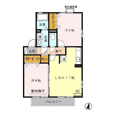 サンピュア鳴子台（201） 間取り図画像
