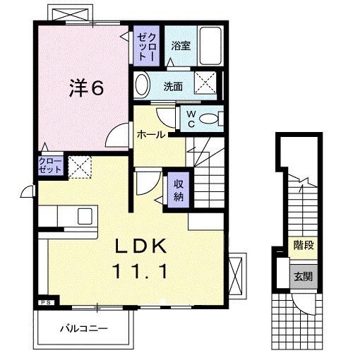 プチベール・エイト（201） 間取り図画像