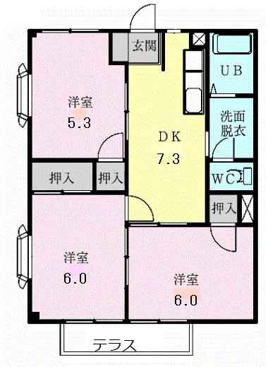 ルフラン小幡Ａ（102） 間取り図画像