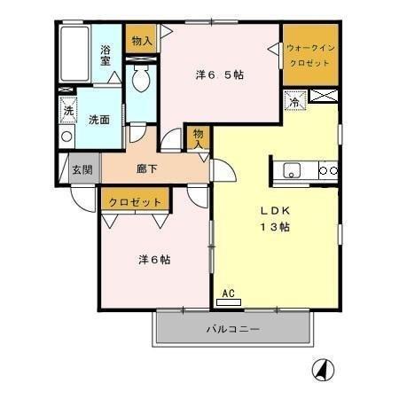 レジデンス神ノ倉　Ａ（201） 間取り図画像