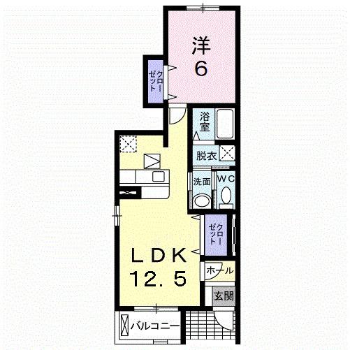 プリムローズ・Ｕ（101） 間取り図画像