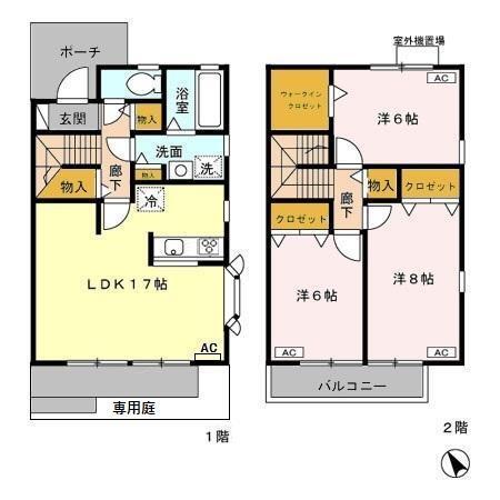 イースト サイド コテージ（101） 間取り図画像