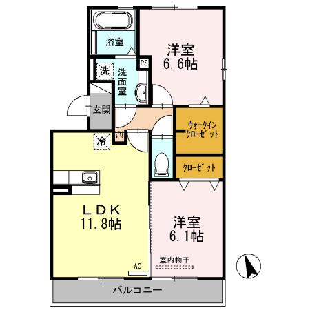 イモービリアーレ・タンタン　Ⅱ棟（201） 間取り図画像