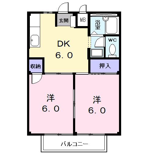 青春ハイツ（202） 間取り図画像