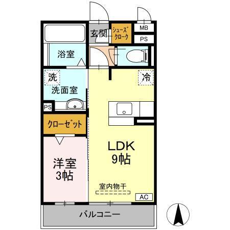 ヴィオーラ八番　Ａ（307） 間取り図画像