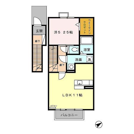 ローズコート亀が洞（202） 間取り図画像