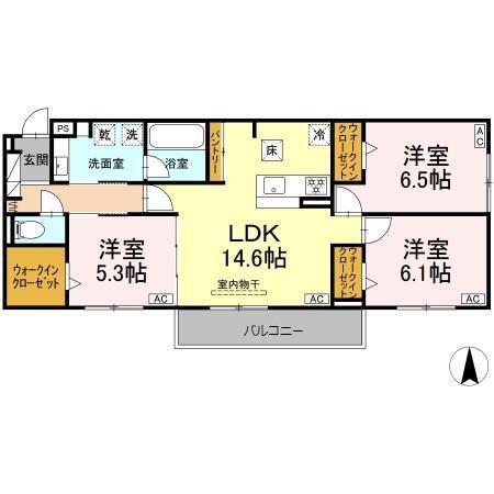 シャンドフルール（102） 間取り図画像