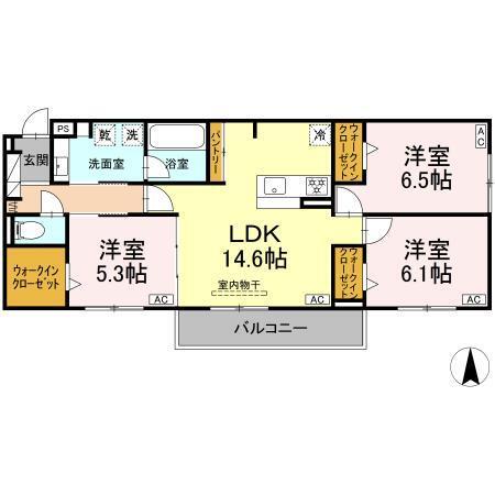シャンドフルール（202） 間取り図画像