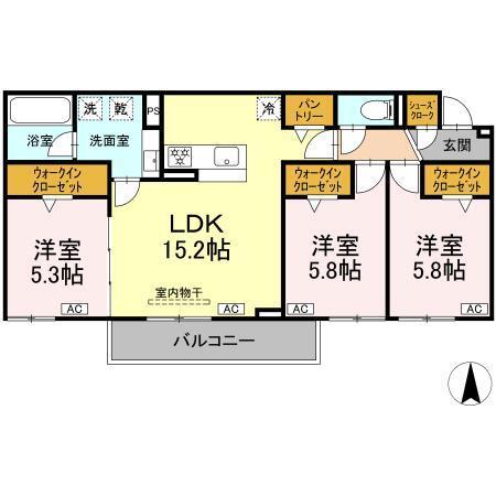シャンドフルール（203） 間取り図画像