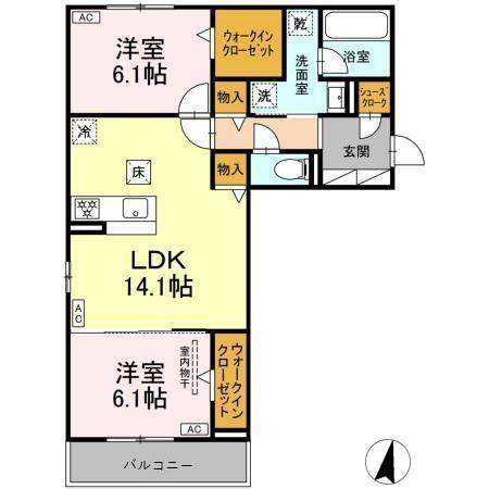 プルミエラムール（103） 間取り図画像