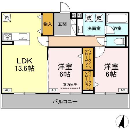 プルミエラムール（202） 間取り図画像
