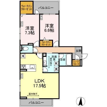 セレスティア檀溪通（202） 間取り図画像