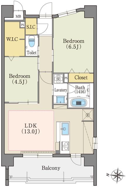 テラッツァ白壁（506） 間取り図画像