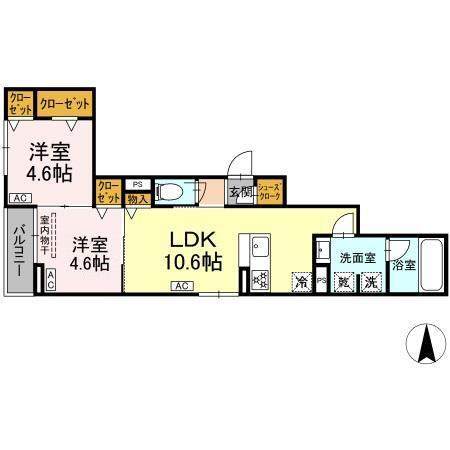 Urbana（303） 間取り図画像
