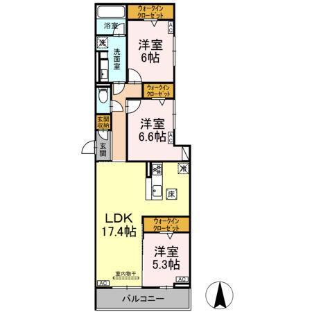 リアンフォール（101） 間取り図画像