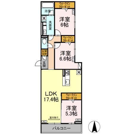 リアンフォール（301） 間取り図画像