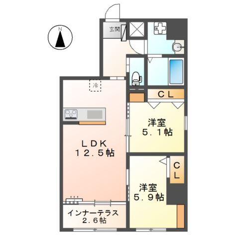 ラ　カーサ明倫 間取り図画像