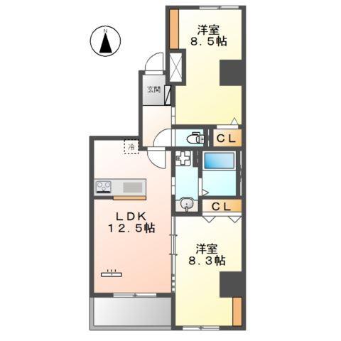 ラ　カーサ明倫 間取り図画像