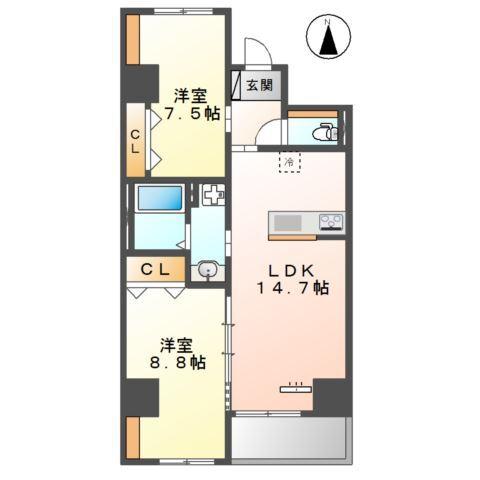ラ　カーサ明倫 間取り図画像