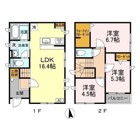 東区徳川戸建賃貸（001） 間取り図画像