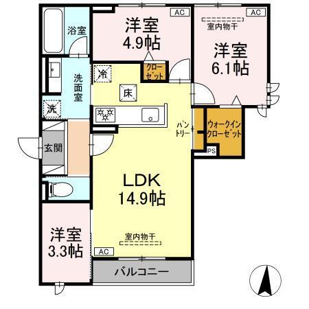 オークグレイス（101） 間取り図画像