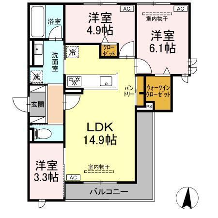 オークグレイス（301） 間取り図画像