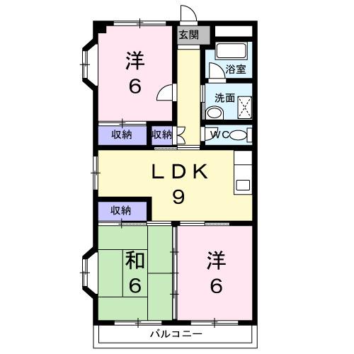 第二グリーンマンション服部（A3） 間取り図画像