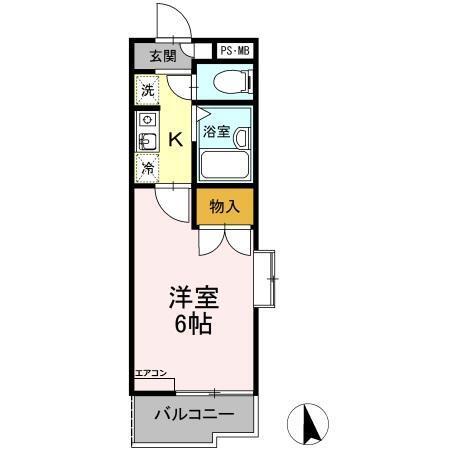ロッキー星宮　A棟（101） 間取り図画像
